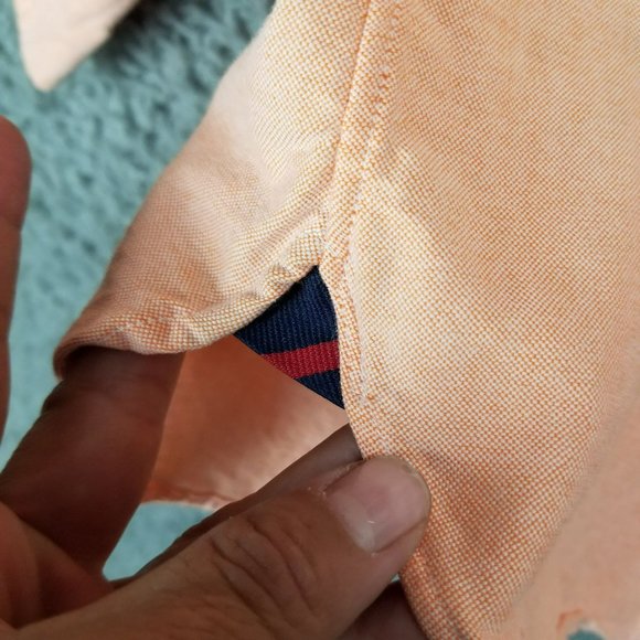 Ralph Lauren Shirt Mens XXL Orange 100% Cotton Long Sleeve Button Up Color Logo - Picture 4 of 14